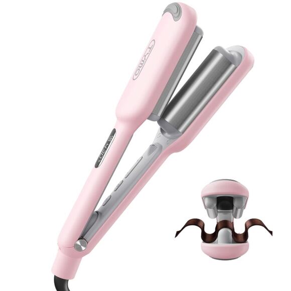 TYMO Compact Rovy Curling Iron & Hair Crimper Wave. 1 inch Pink. NWB - Picture 1 of 6